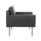 Boss Black Antimicrobial Vinyl Lounge Chair, BR8001AM-BK